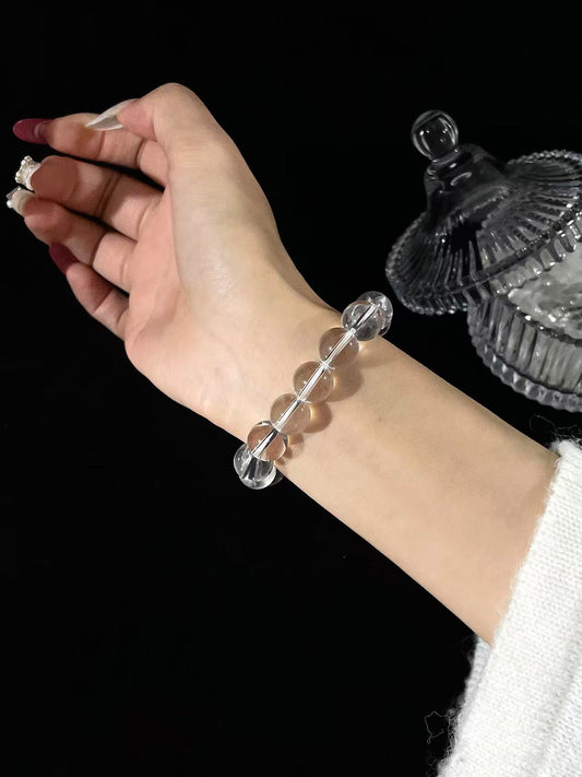 12mm Clear Quartz Bracelet | Pure Energy & Inner Clarity