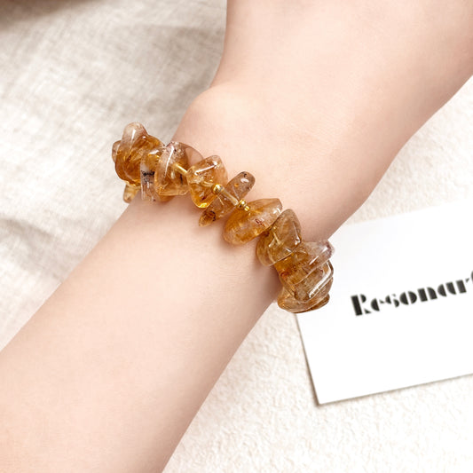 Amber Echo · Natural Citrine Bracelet for Wealth & Radiance