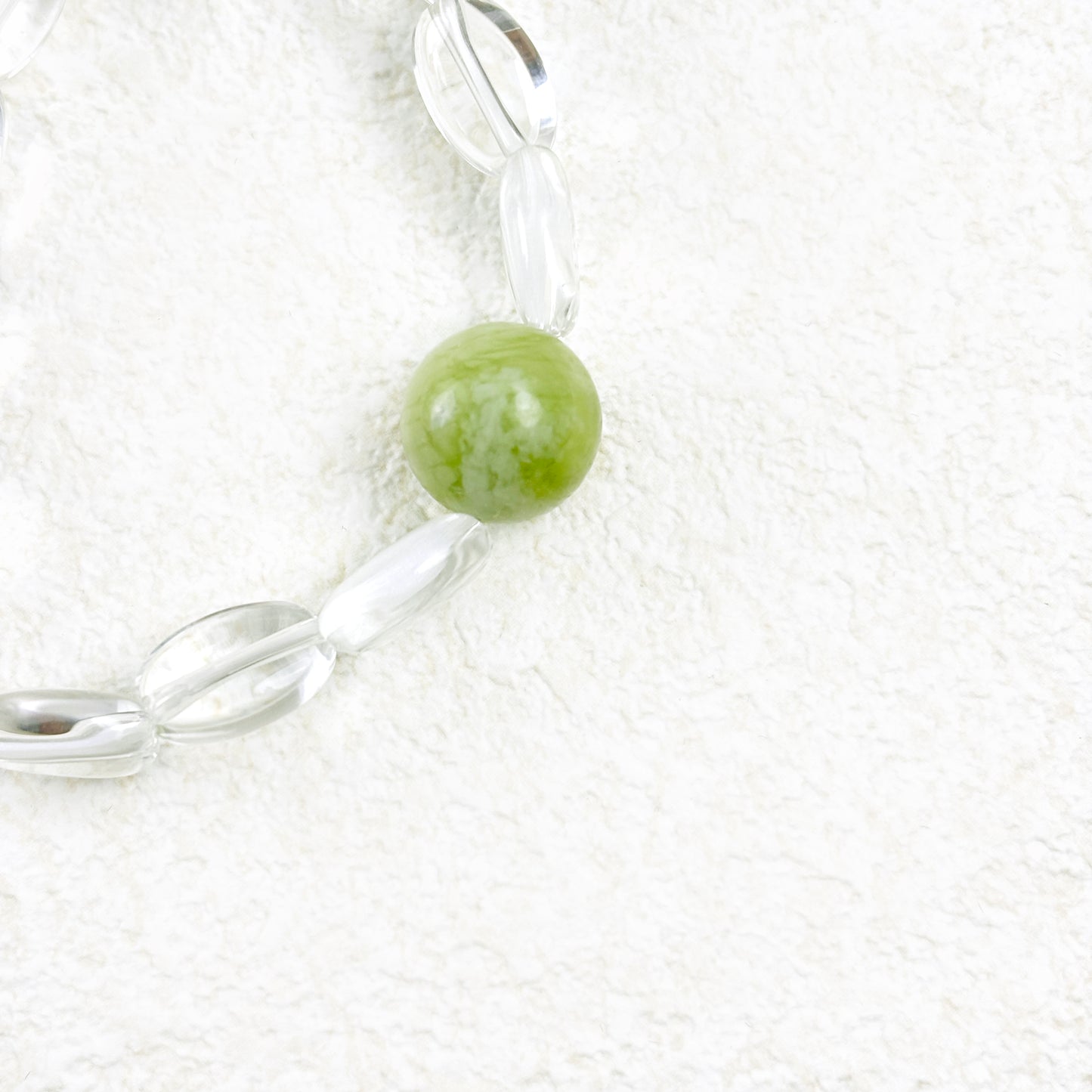 As Once - Serpentine jade & Clear Quartz Bracelet