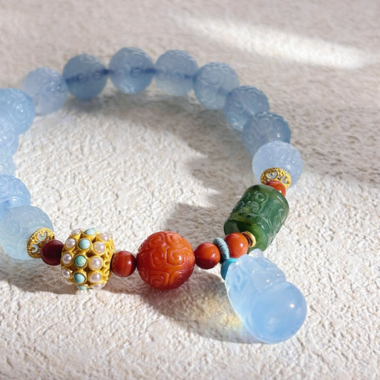 Azure Mantra – Aquamarine Bracelet
