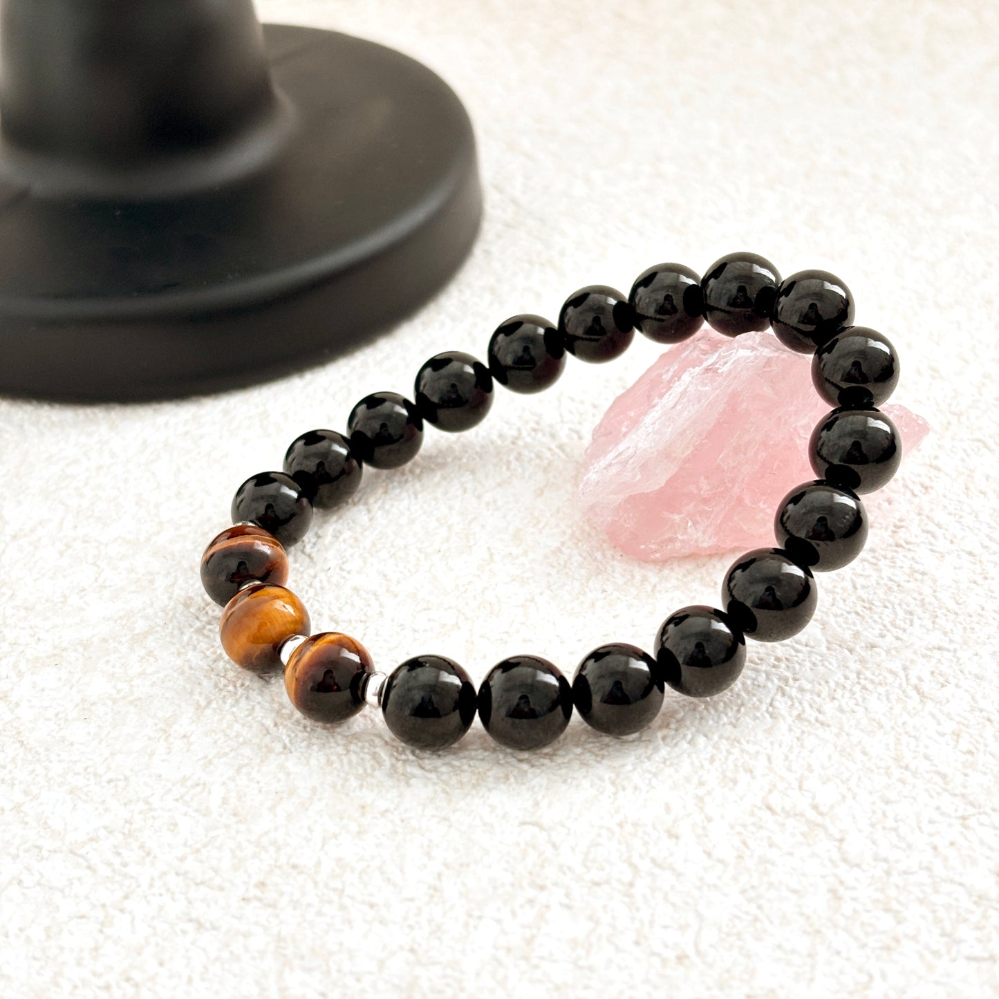 Eye of the Night – Black Tourmaline & Tiger Eye Bracelet