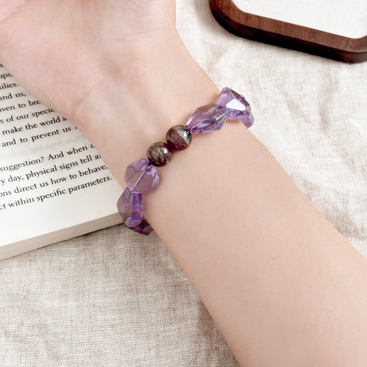 Eyes of the Ether - Amethyst & Tourmaline Bracelet