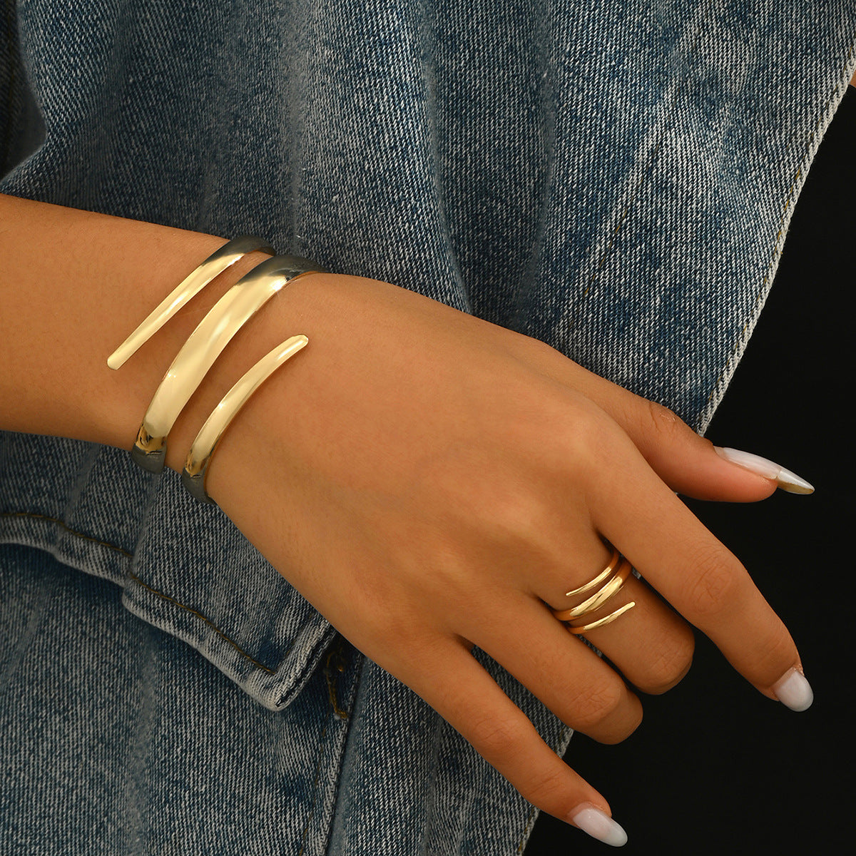 Geo Flow - Bracelet & Ring Set