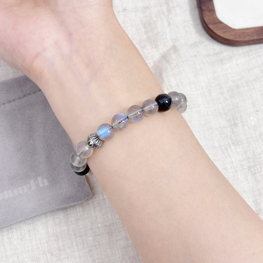 Letters at Dusk - Labradorite & Tourmaline Bracelet