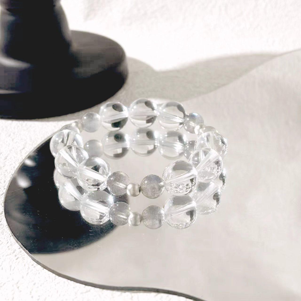 Mist Era – Clear Quartz & Gray Moonstone(Labradorite) Bracelet