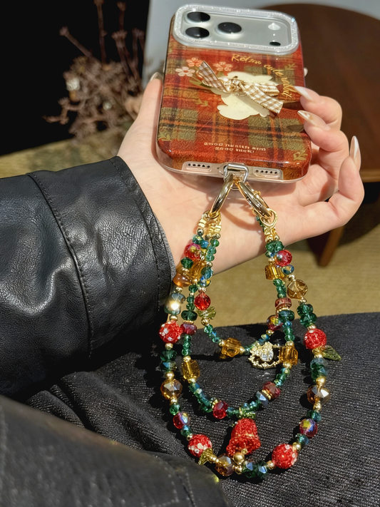 The Christmas Trio – Handcrafted Crystal Beaded Phone and Bag Charm