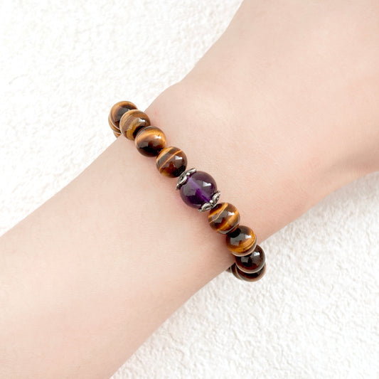 Tiger's Roar – Amethyst & Tiger Eye Bracelet