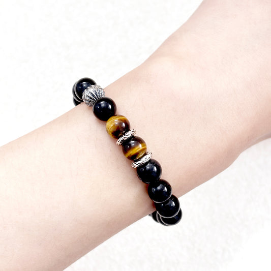 Tiger’s Vigil – Tiger's Eye & Black Tourmaline Bracelet