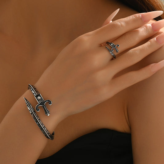 Vintage Anchor - Bracelet & Ring Set