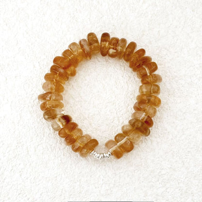 Golden Aura - Citrine & Silver Bracelet | Wealth, Energy & Positive Vibes