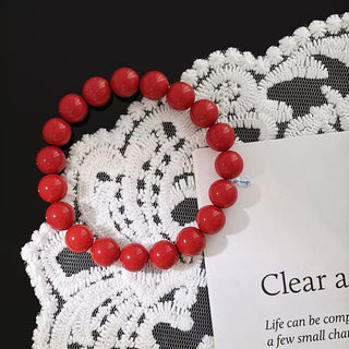 10mm Cinnabar Bracelet | Handcrafted Water-Polished Cinnabar Jewelry