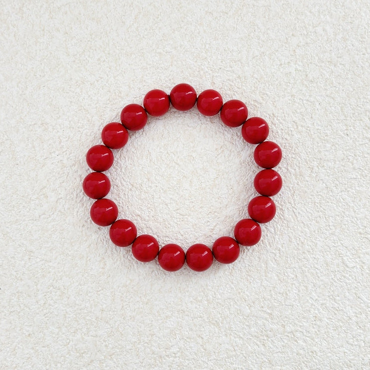 10mm Cinnabar Bracelet | Handcrafted Water-Polished Cinnabar Jewelry