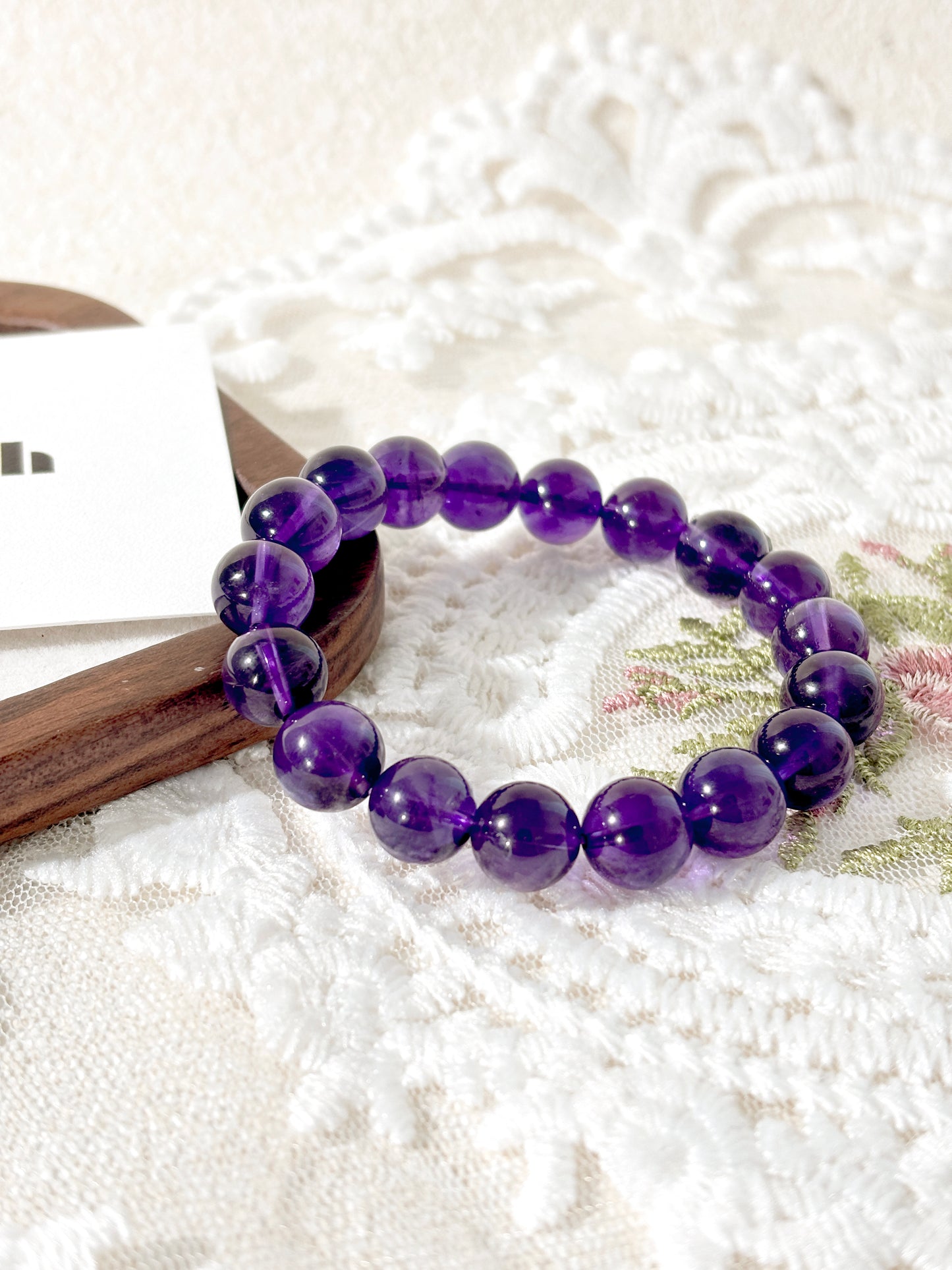 10mm Uruguay Amethyst Bracelet | Energy Balance & Spiritual Growth