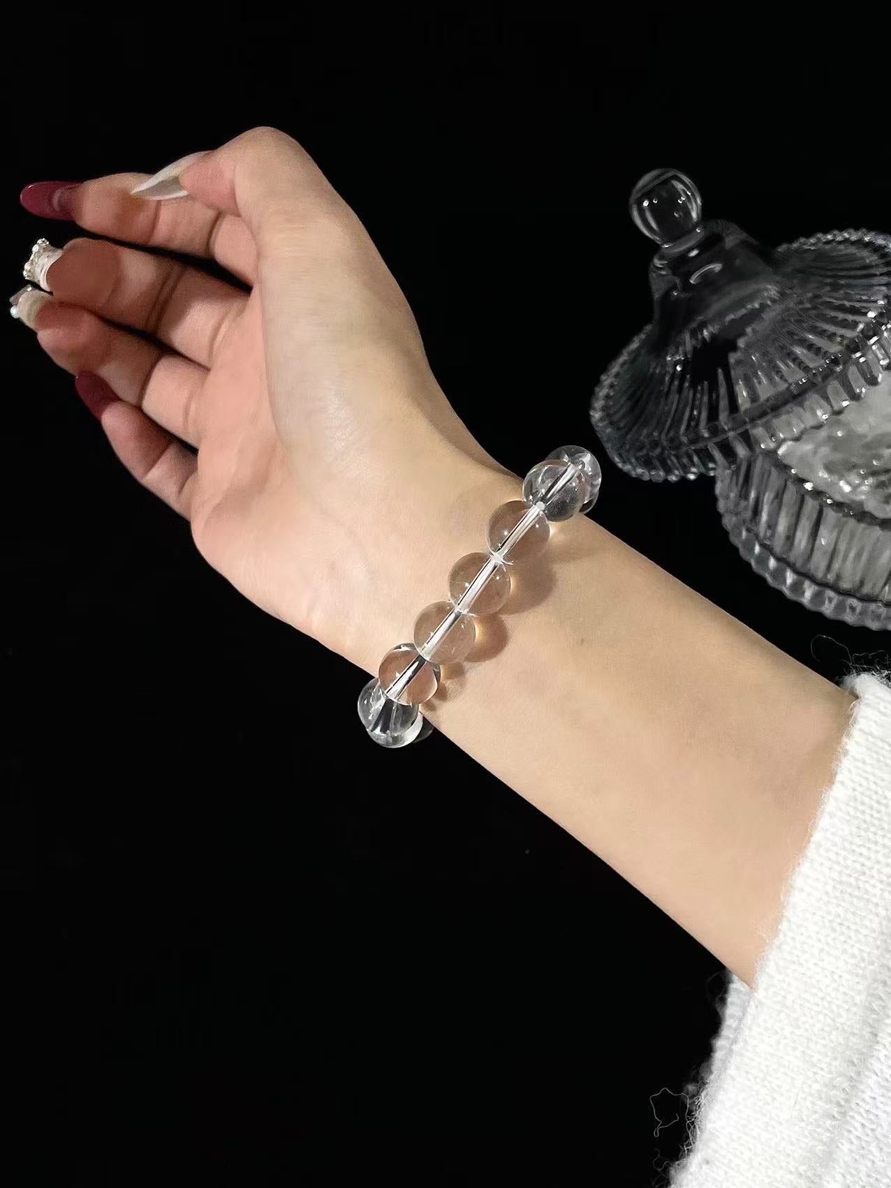 12mm Clear Quartz Bracelet | Pure Energy & Inner Clarity