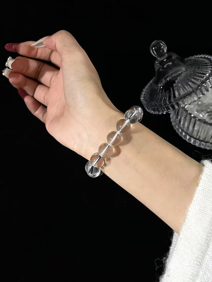 12mm Clear Quartz Bracelet | Pure Energy & Inner Clarity