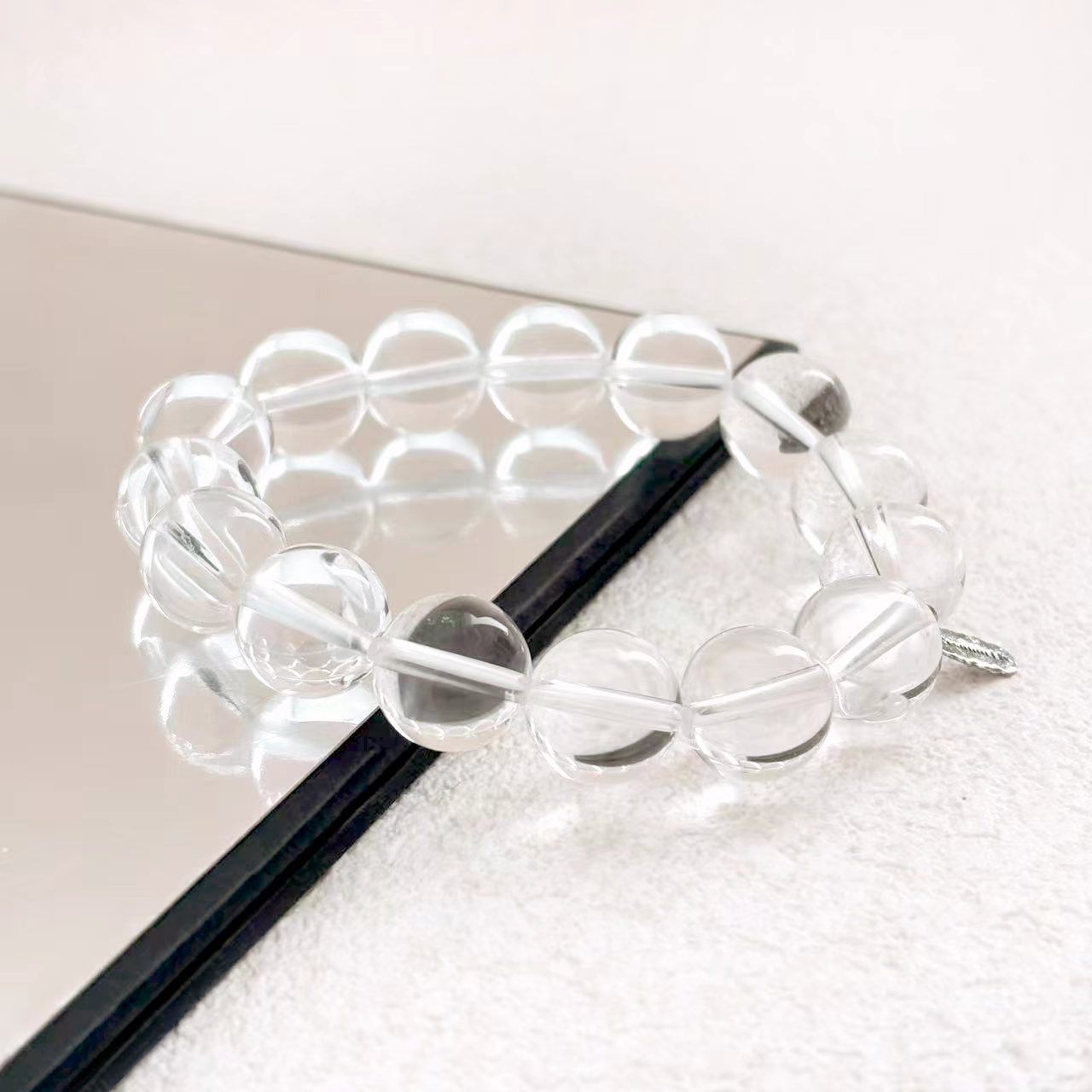 12mm Clear Quartz Bracelet | Pure Energy & Inner Clarity