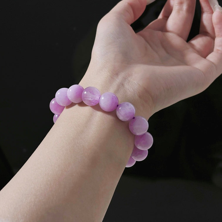 12mm Kunzite Bracelet | Emotional Healing & Calm Energy