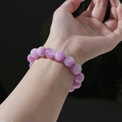 12mm Kunzite Bracelet | Emotional Healing & Calm Energy