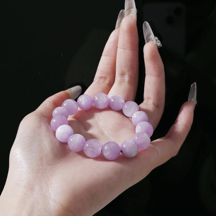 12mm Kunzite Bracelet | Emotional Healing & Calm Energy