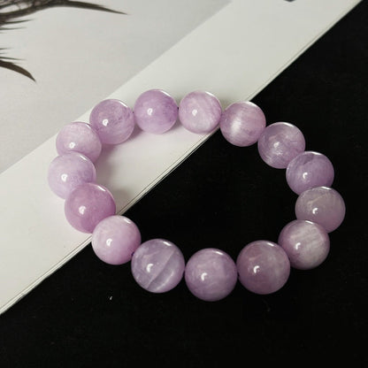 12mm Kunzite Bracelet | Emotional Healing & Calm Energy