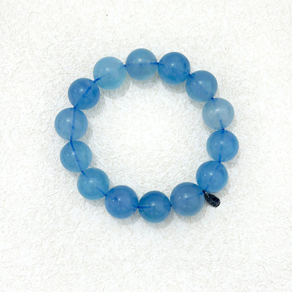 14mm Aquamarine Bracelet | Calm & Clarity Crystal Beads