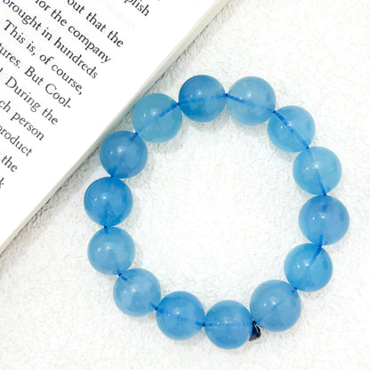 14mm Aquamarine Bracelet | Calm & Clarity Crystal Beads