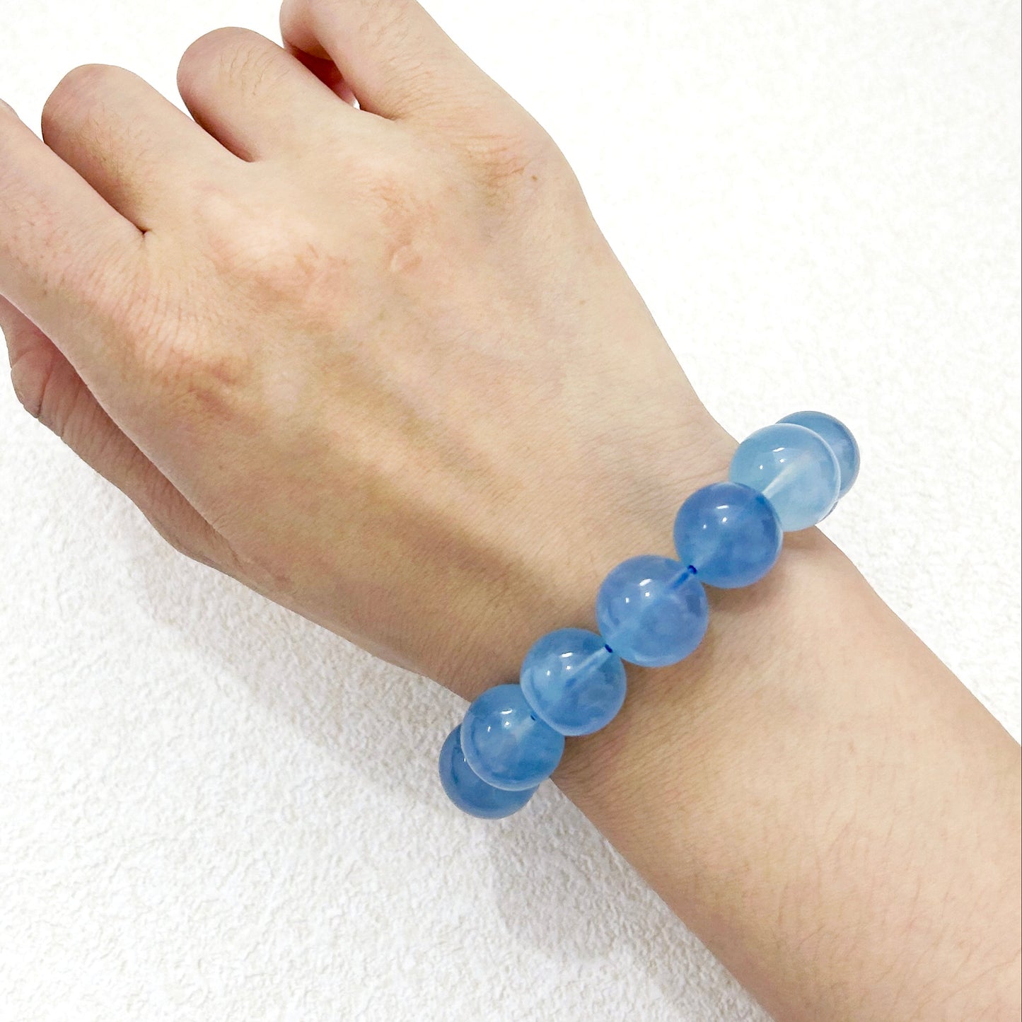 14mm Aquamarine Bracelet | Calm & Clarity Crystal Beads