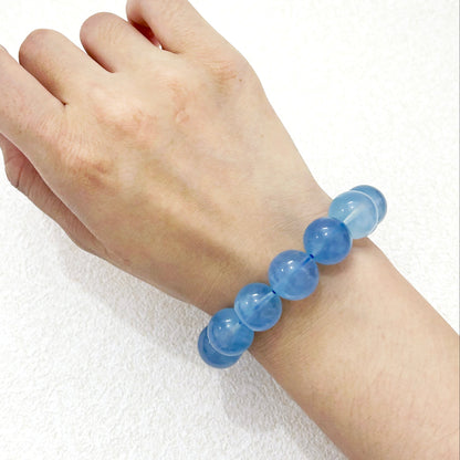 14mm Aquamarine Bracelet | Calm & Clarity Crystal Beads