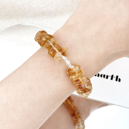 Golden Aura - Citrine & Silver Bracelet | Wealth, Energy & Positive Vibes