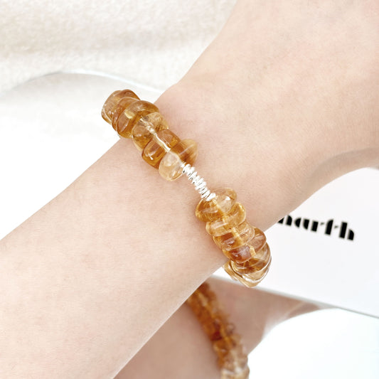 Golden Aura - Citrine & Silver Bracelet | Wealth, Energy & Positive Vibes