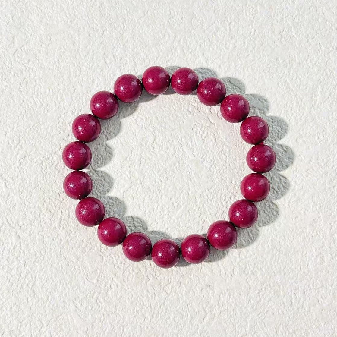10mm Cinnabar Bracelet | Purple Gold Sand | Protection & Grounding