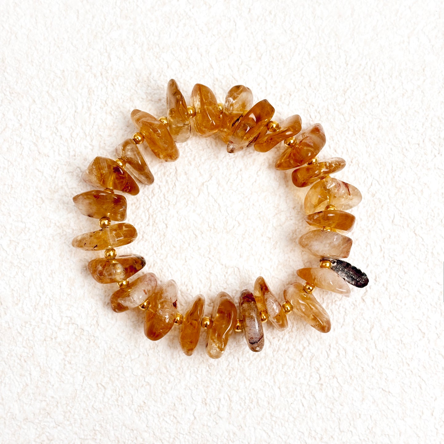 Amber Echo · Natural Citrine Bracelet for Wealth & Radiance