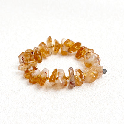 Amber Echo · Natural Citrine Bracelet for Wealth & Radiance