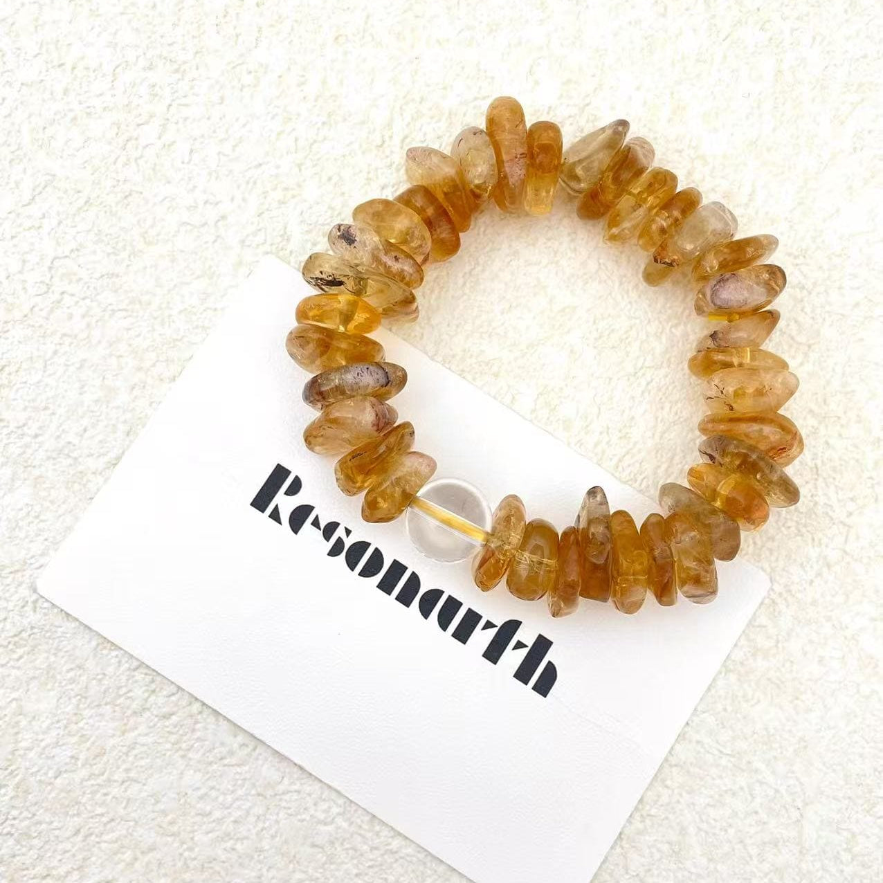 Amber Rests in Light - Citrine & Clear Quartz Bracelet