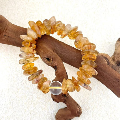 Amber Rests in Light - Citrine & Clear Quartz Bracelet