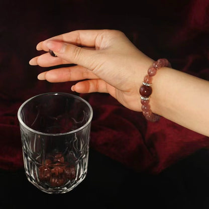 Amélie & Margot - Vintage Strawberry Quartz Stacking Bracelets