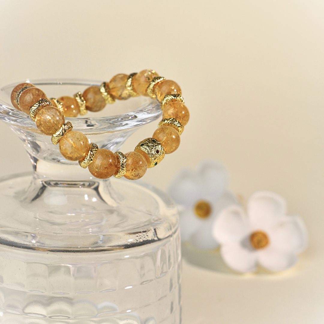 Apollo - 10mm Golden Azeztulite Bracelet