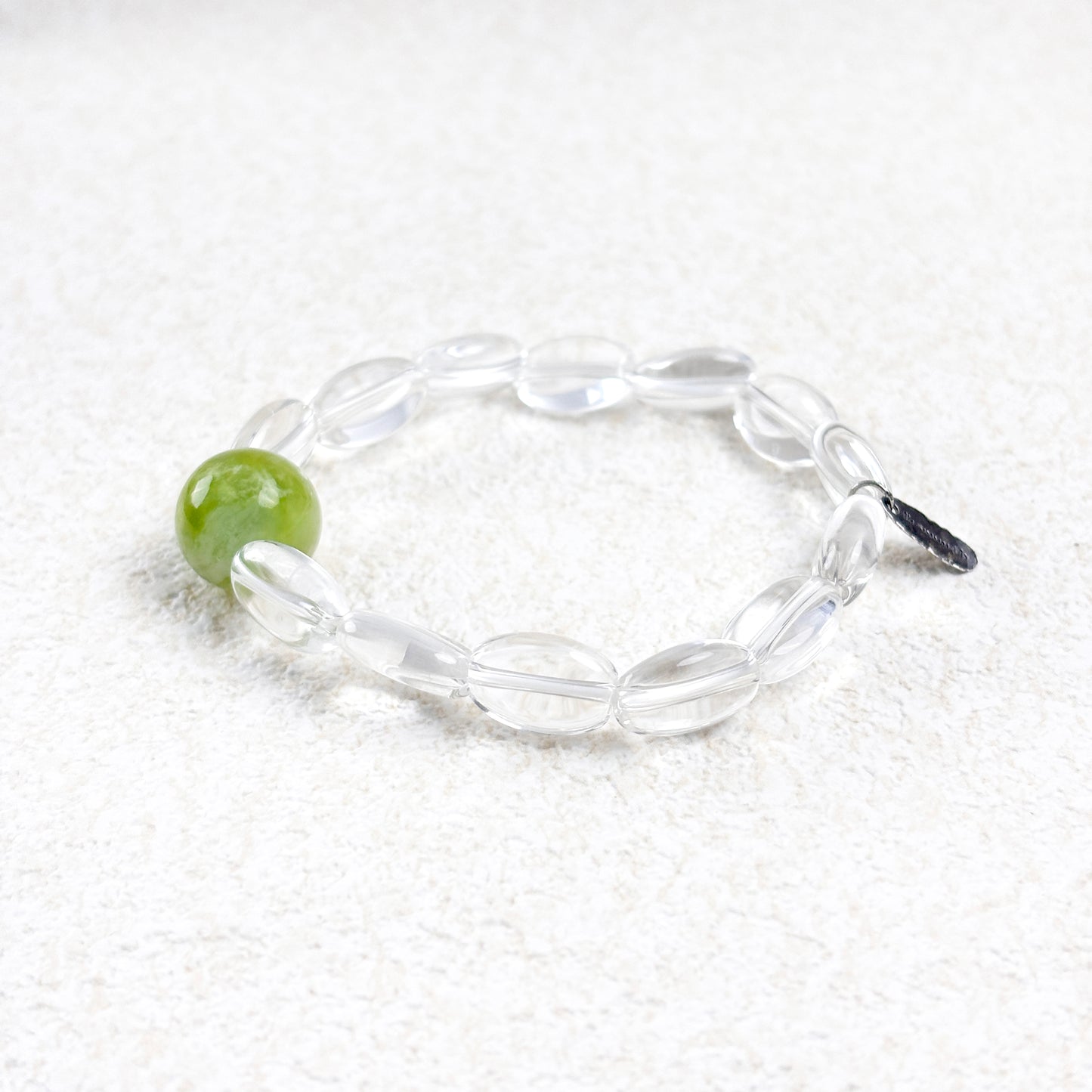 As Once - Serpentine jade & Clear Quartz Bracelet