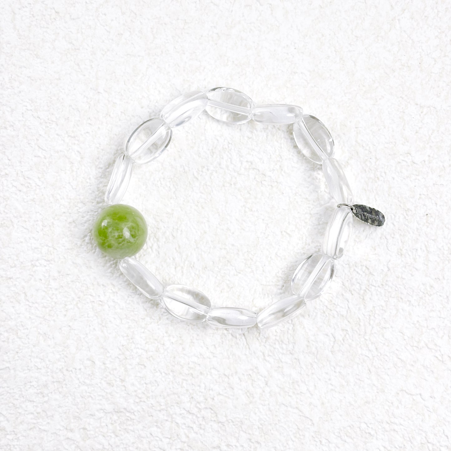 As Once - Serpentine jade & Clear Quartz Bracelet
