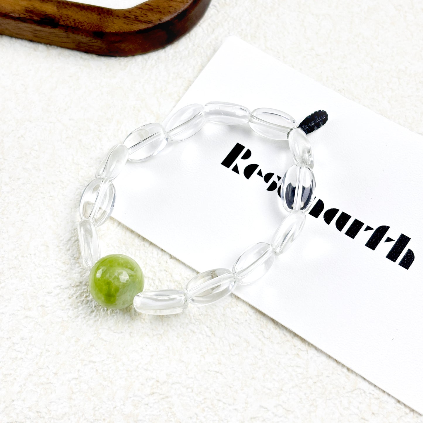 As Once - Serpentine jade & Clear Quartz Bracelet