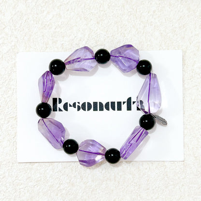 Astris – Amethyst & Black Tourmaline Bracelet