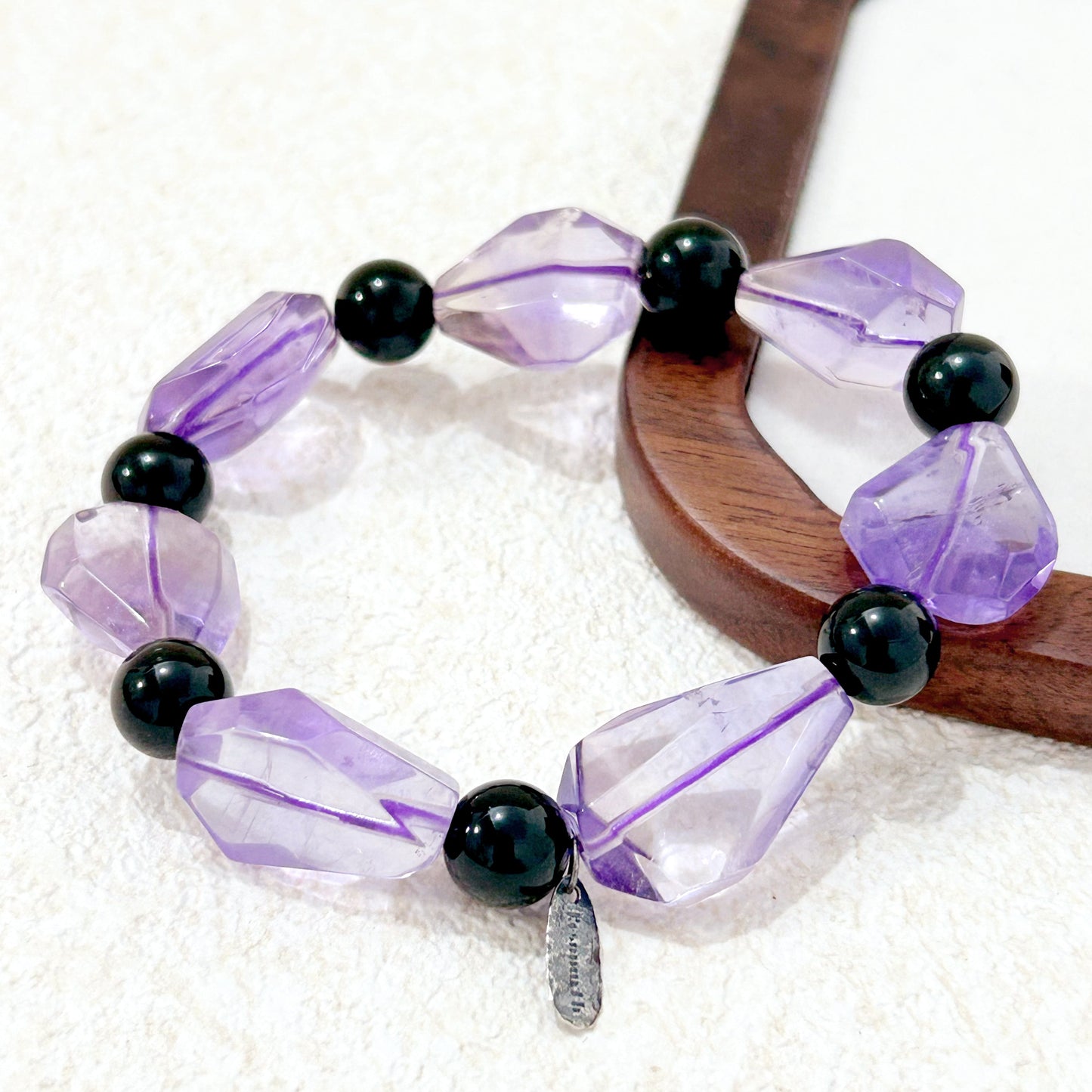 Astris – Amethyst & Black Tourmaline Bracelet