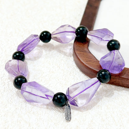 Astris – Amethyst & Black Tourmaline Bracelet