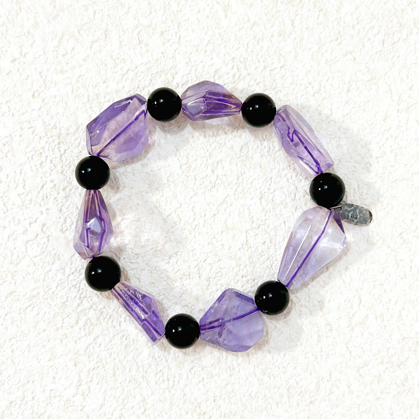 Astris – Amethyst & Black Tourmaline Bracelet