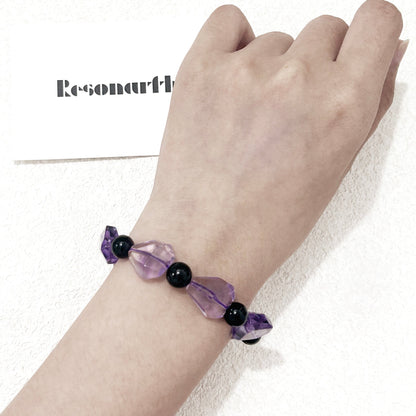 Astris – Amethyst & Black Tourmaline Bracelet