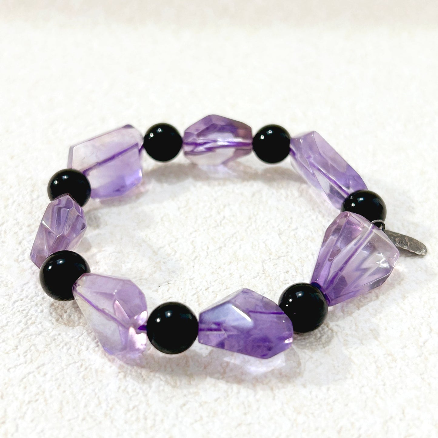 Astris – Amethyst & Black Tourmaline Bracelet