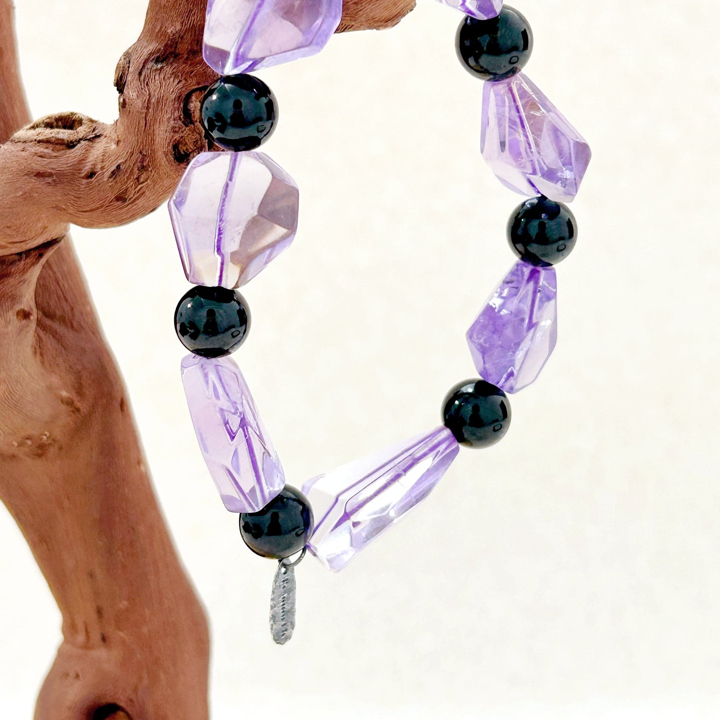 Astris – Amethyst & Black Tourmaline Bracelet