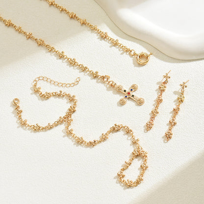 Aurelia Bloom Gold-Plated Jewelry Set – Earrings, Bracelet & Necklace