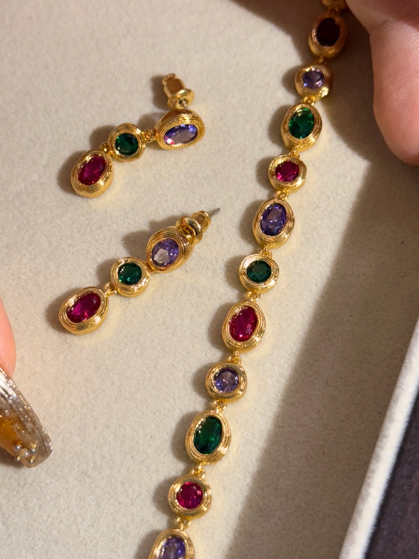 Aurora Gems - Multicolor Gemstone Bracelet / Necklace / Earrings