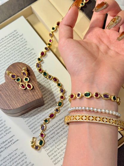 Aurora Gems - Multicolor Gemstone Bracelet / Necklace / Earrings